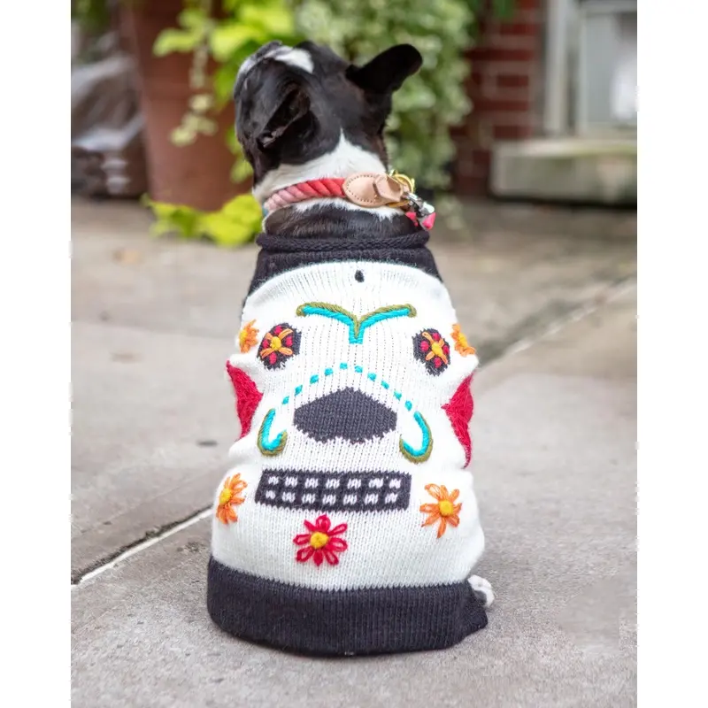 Day of the Dead Handknit Dog Sweater (FINAL SALE)