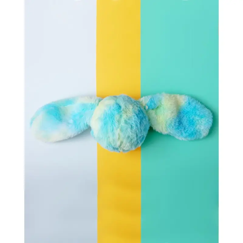 Fuzzy Wuzzie Squeaky Bunny Dog Toy in Blue and Green (Medium)