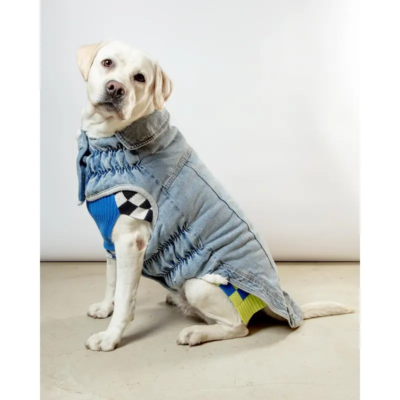 Denim Shearling Dog Jacket in Light Wash (FINAL SALE)