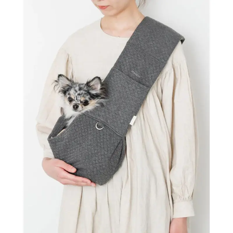 Graph Check Dog Sling in Charcoal
