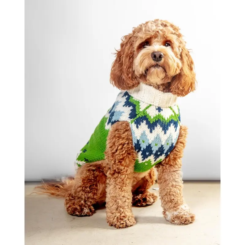 Ski Bum Dog Sweater in Green (FINAL SALE)