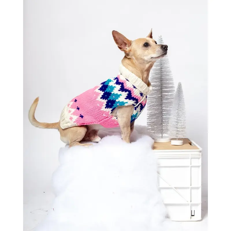 Ski Bum Dog Sweater in Pink (FINAL SALE) (FW24LO)