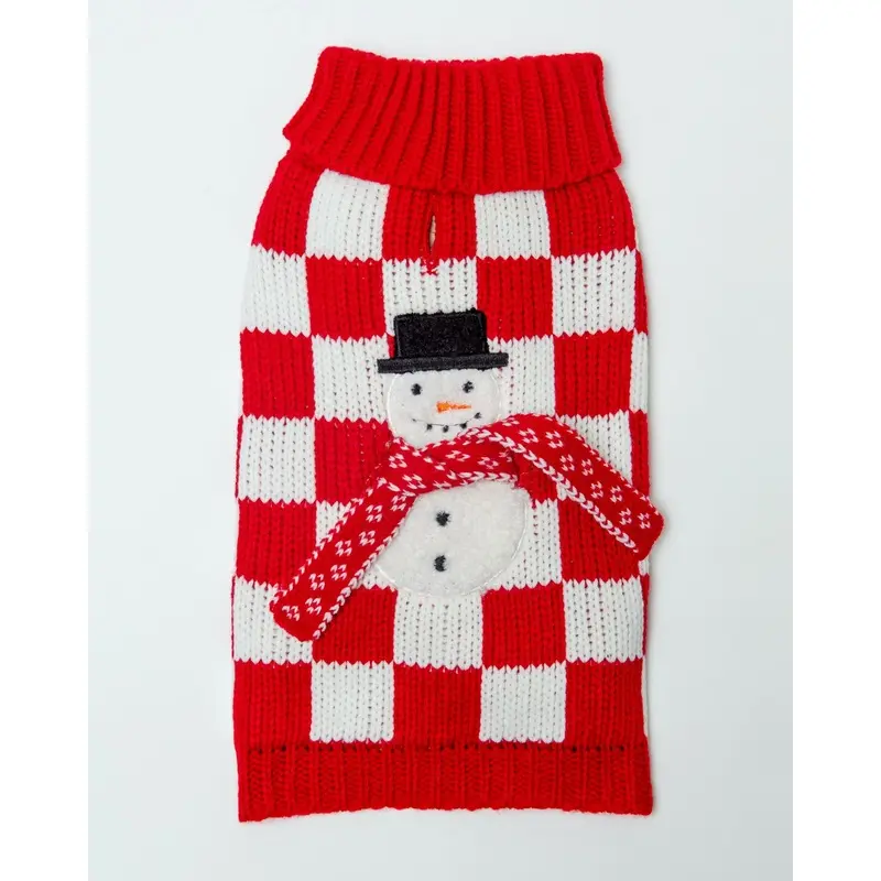 Checkerboard Snowman Sweater for Dogs (FINAL SALE) (FW24LO)