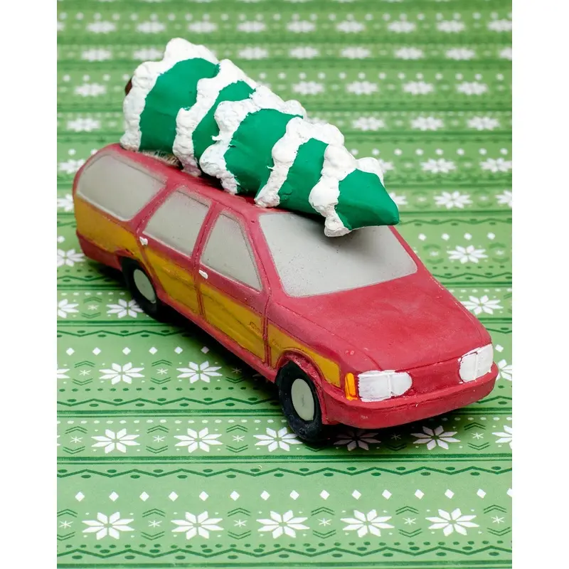 Christmas Tree Station Wagon Latex Dog Toy