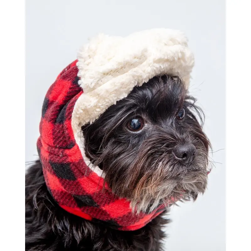 Flannel & Fleece Aviator Dog Hat in Buffalo Plaid (CLEARANCE)
