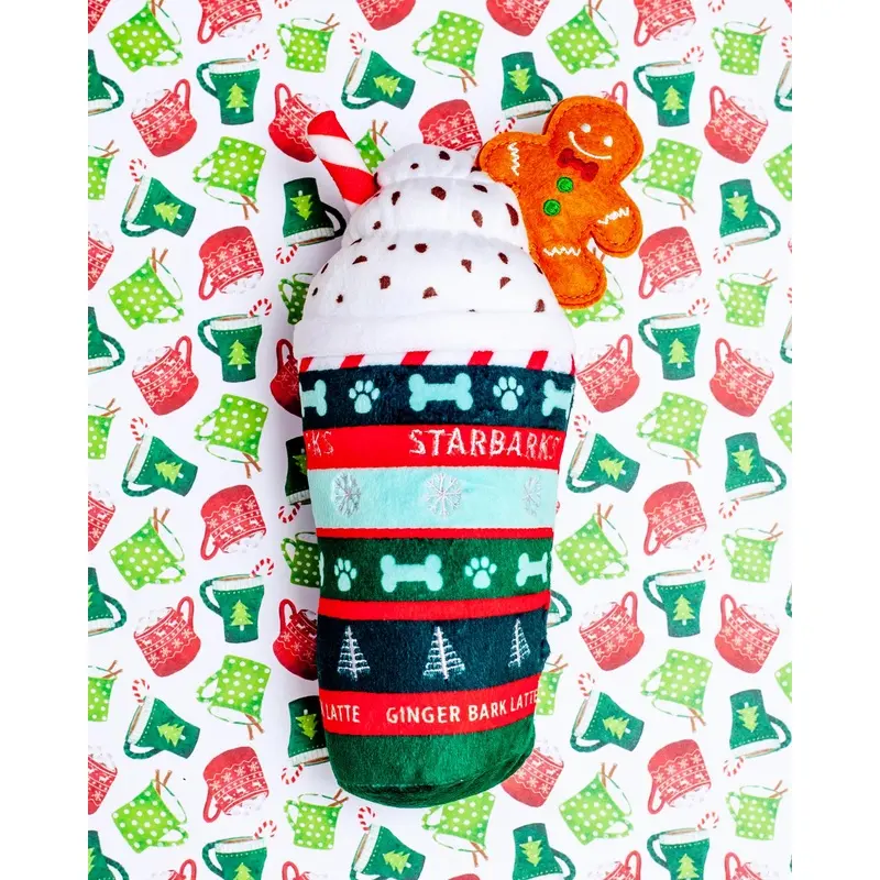 Starbarks Ginger Bark Latte Squeaky Plush Dog Toy