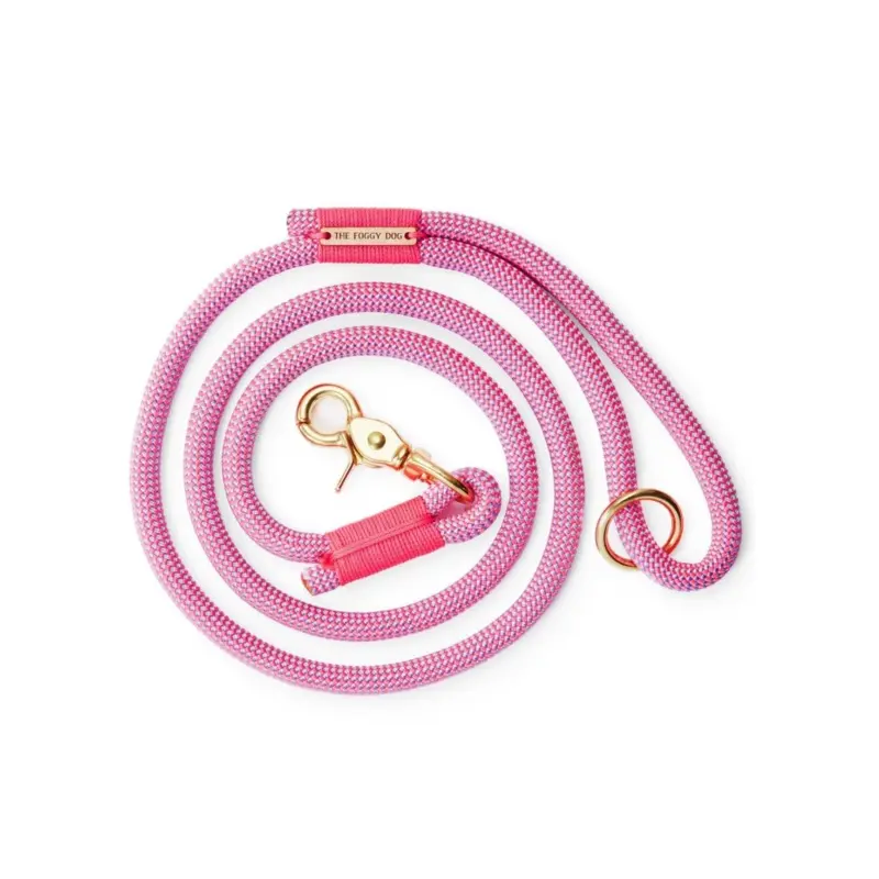 Climbing Rope Leash in Watermelon Pink (Made in the USA)
