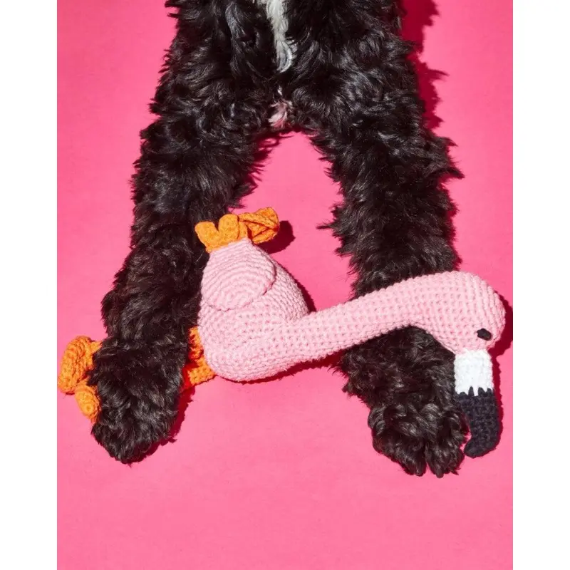 Hand Crochet Flamingo Dog Toy