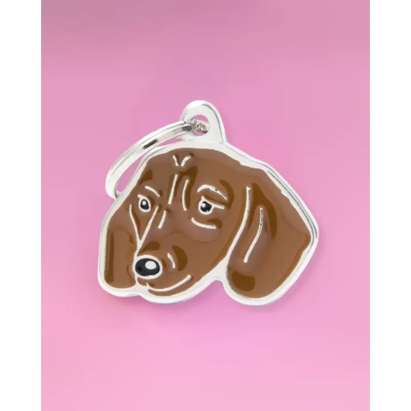 Brown Dachshund Custom Pet ID Tag