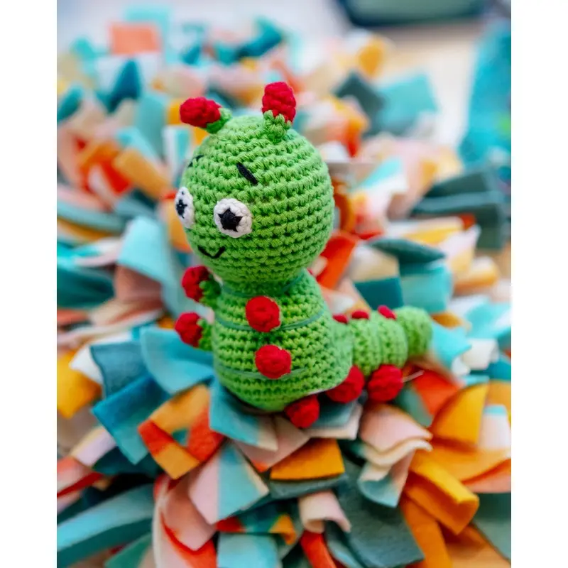 Carlos the Caterpillar Squeaky Knit Dog Toy