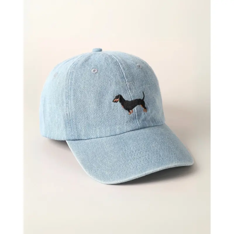Dachshund Embroidered Denim Hat