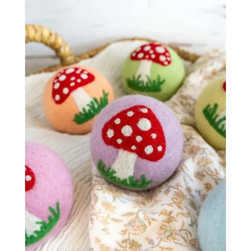 Enchanted Mushrooms Wool Dog Ball