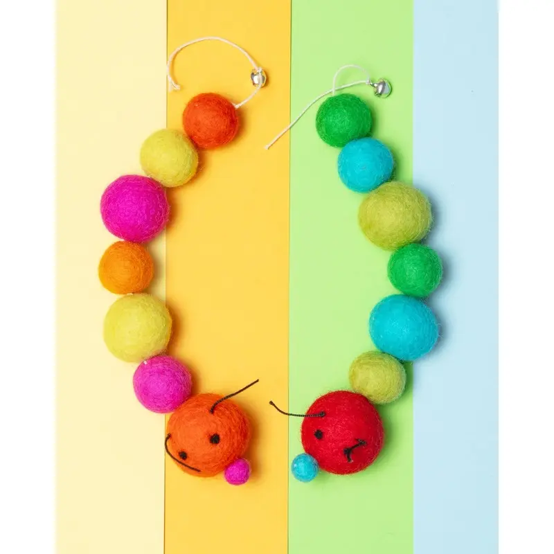 Kat the Caterpillar Wool Cat Toy