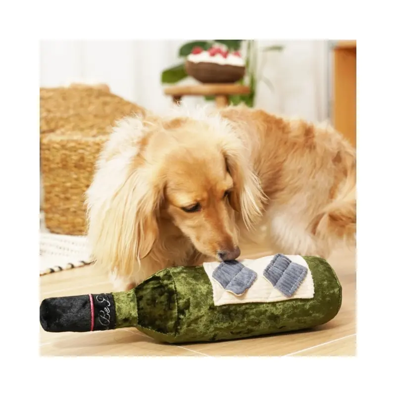Merlot Squeaky Plush Dog Enrichment Toy