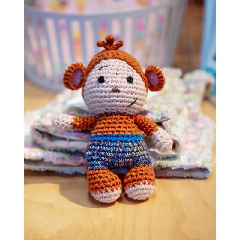 Mick the Monkey Squeaky Knit Dog Toy