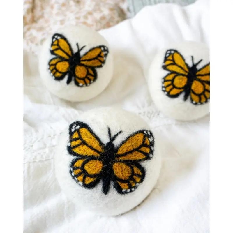 Monarch Butterfly Wool Dog Ball