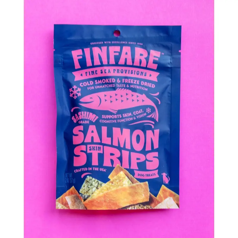Freeze-Dried Salmon Skin Strips for Dogs