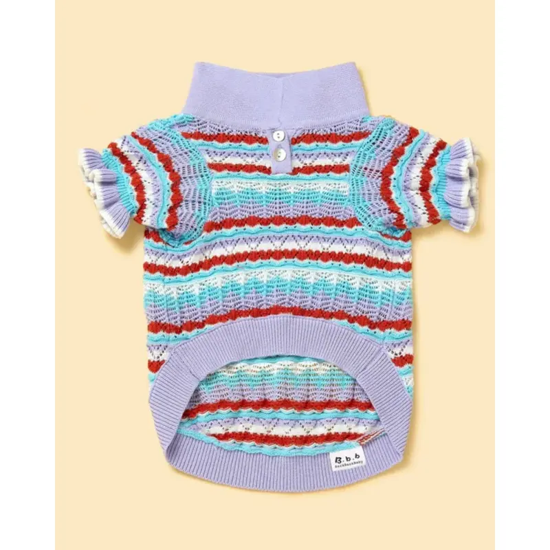Lavender Ruffle Sleeve Crochet Shirt for Dogs