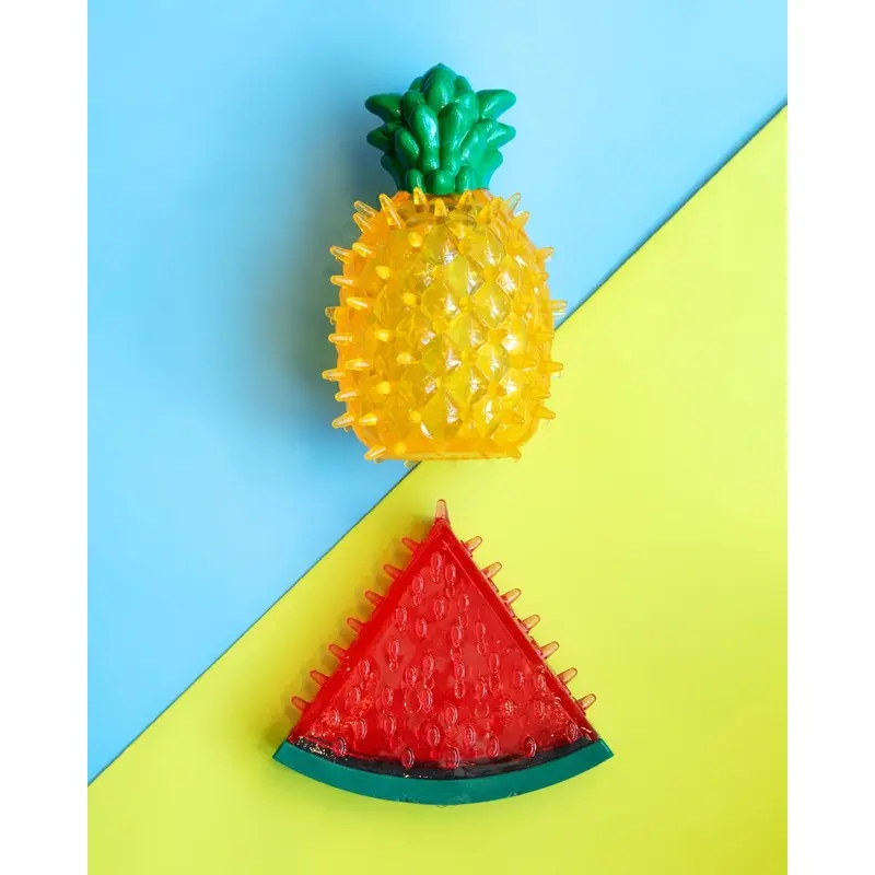 We Should Chill! Freeze-Me Pineapple + Watermelon Dog Toys