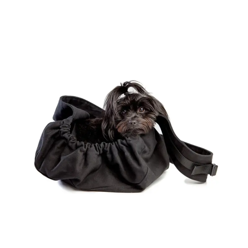 Messenger Dog Pouch Carrier in Black (Made in the USA)