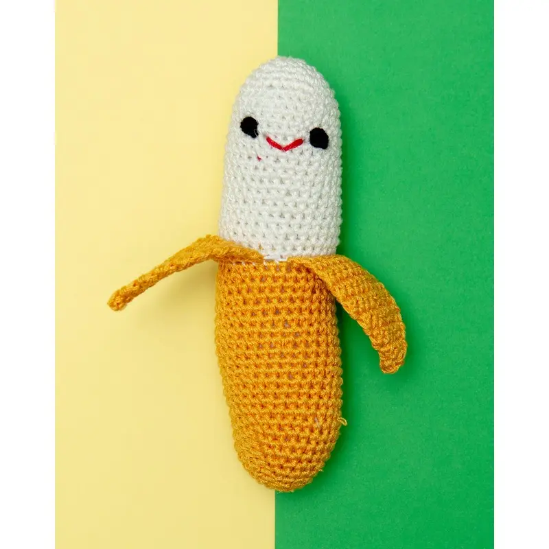 Chiquito Banana Organic Cotton Knit Dog Toy