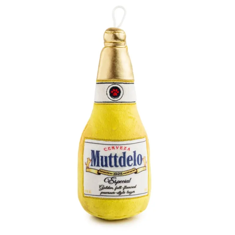 Muttdelo Beer Squeaky Plush Dog Toy