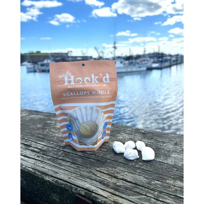 Natural Freeze-Dried Whole Scallops Treats for Dogs & Cats (Made in the USA)
