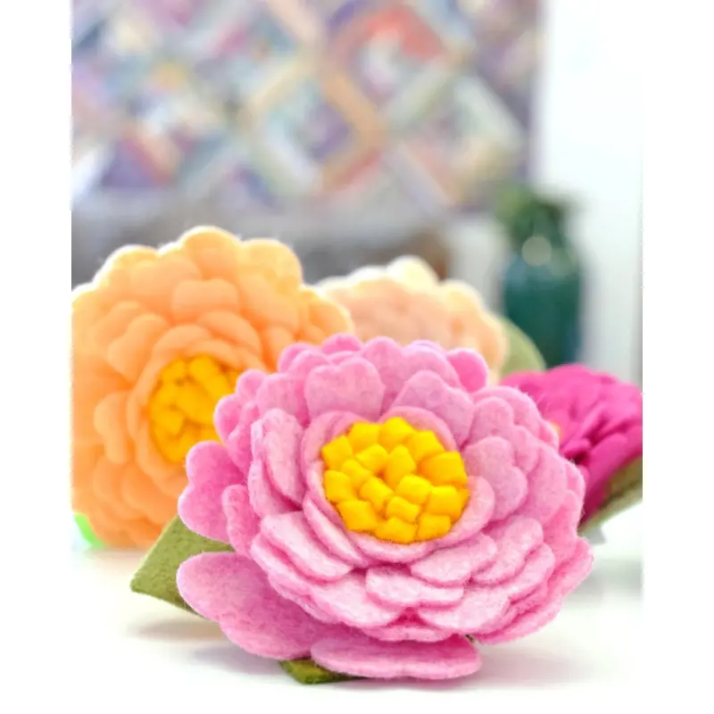 Peony Dog Collar Flower in Pixie Pink