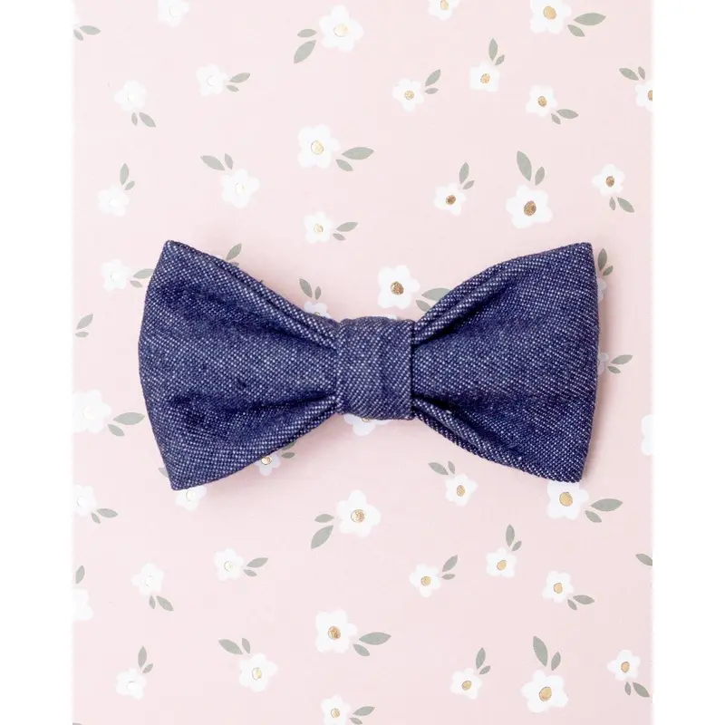 Railroad Denim Dog Bow Tie (Made in the USA)