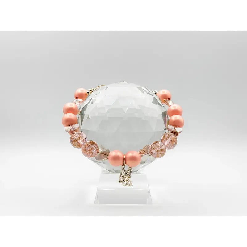 "Peachy Pink" Beaded Necklace