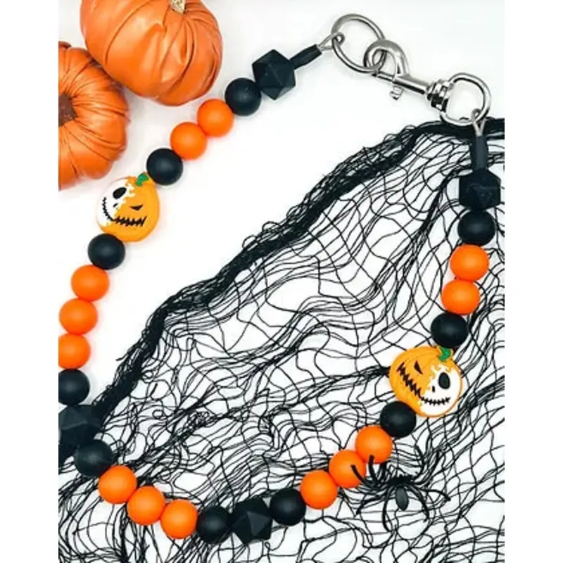 Halloween Jack-O-Lantern Beaded Collar
