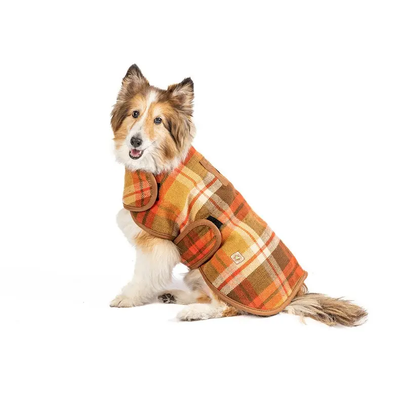 Rust Plaid Blanket Coat