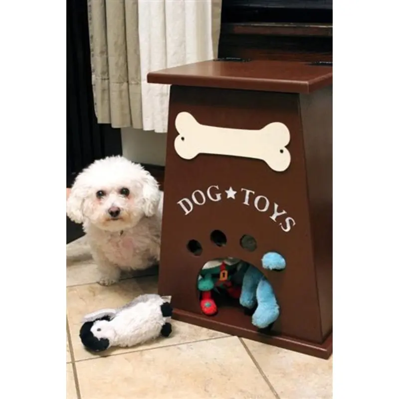 Personalized Dog Toy Box- Burgundy-Brown