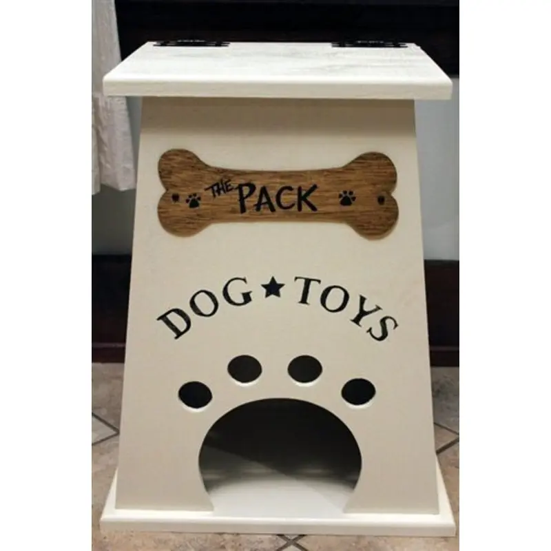 Personalized Dog Toy Box- Off-White