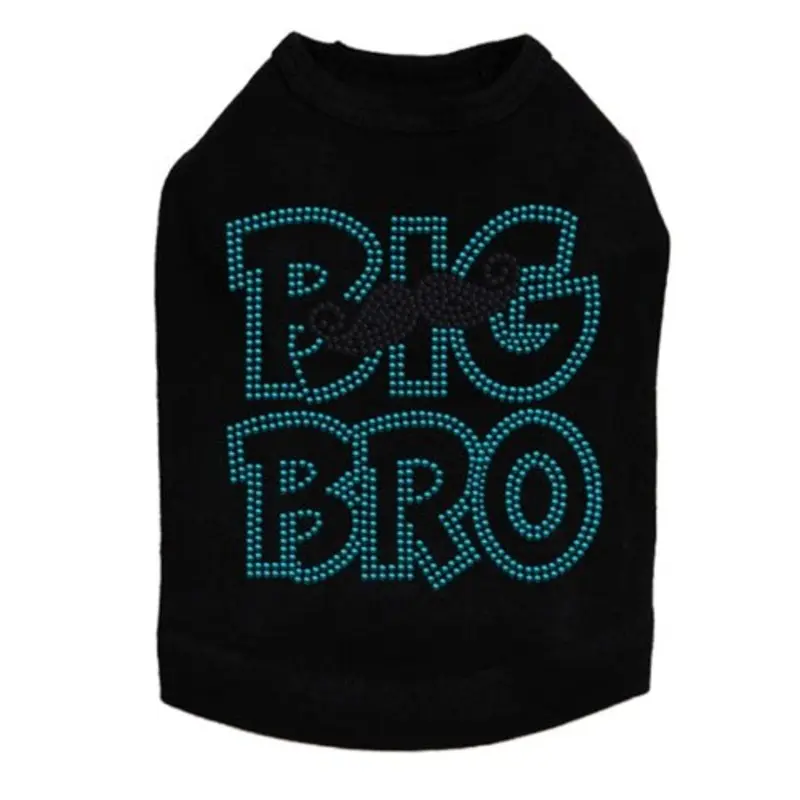 Big Bro with Mustache Rhinestone Tank - Many Colors