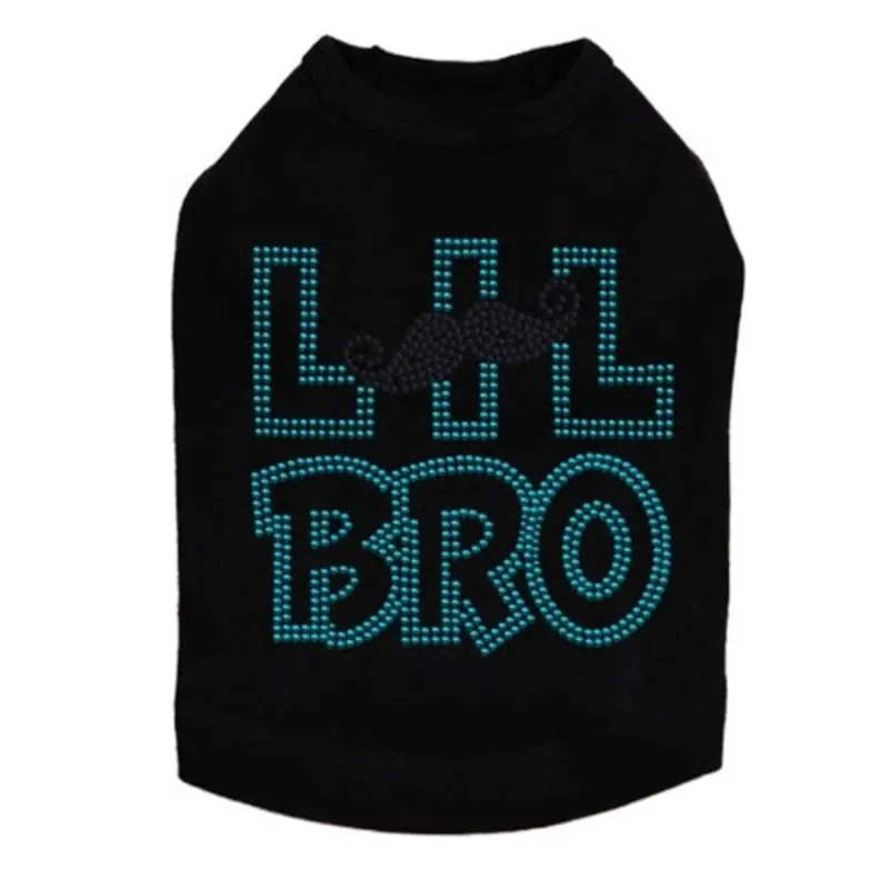 Lil Bro with Mustache Rhinestone Tank - Many Colors