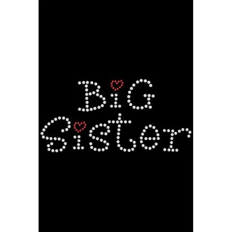 Big Sister with Red Heart Rhinestone Bandana- Many Colors