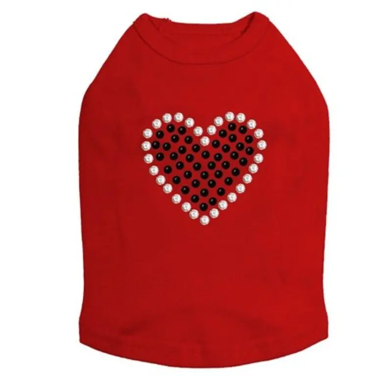 Black Rhinestone Heart Tank- Many Colors