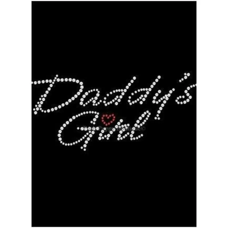 Daddy's Girl with Red Heart Rhinestone Bandana- Many Colors