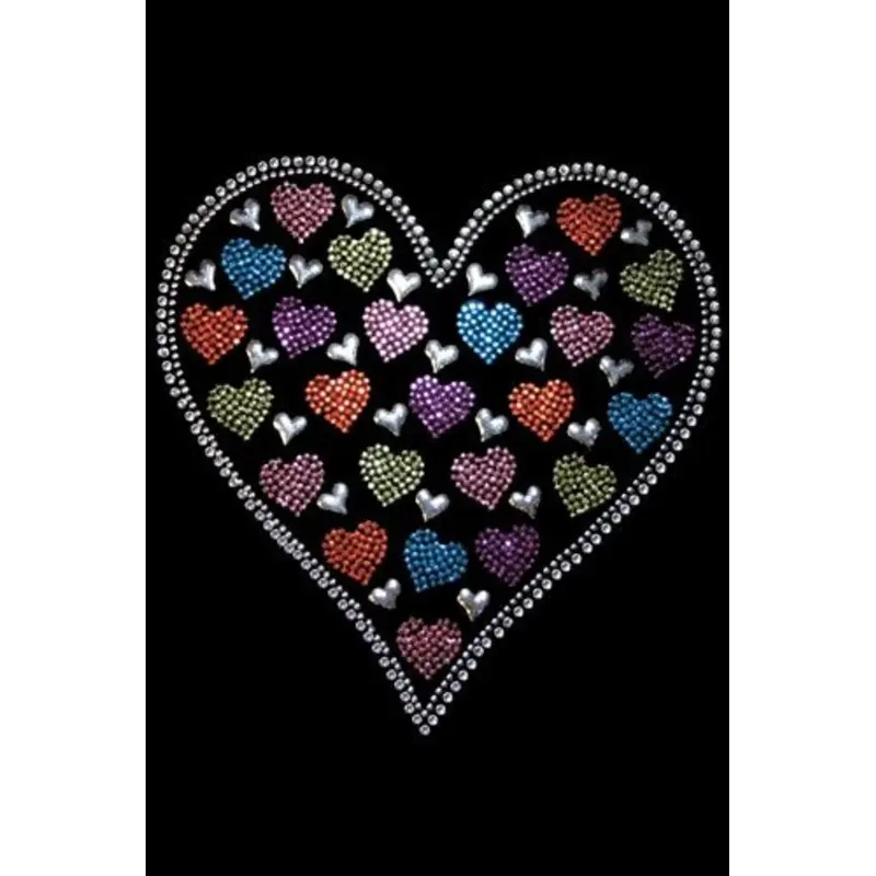 Heart with Multicolor Rhinestud Hearts Bandana- Many Colors