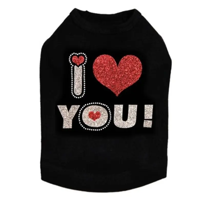 I Love You #2 Rhinestone Tank- Many Colors