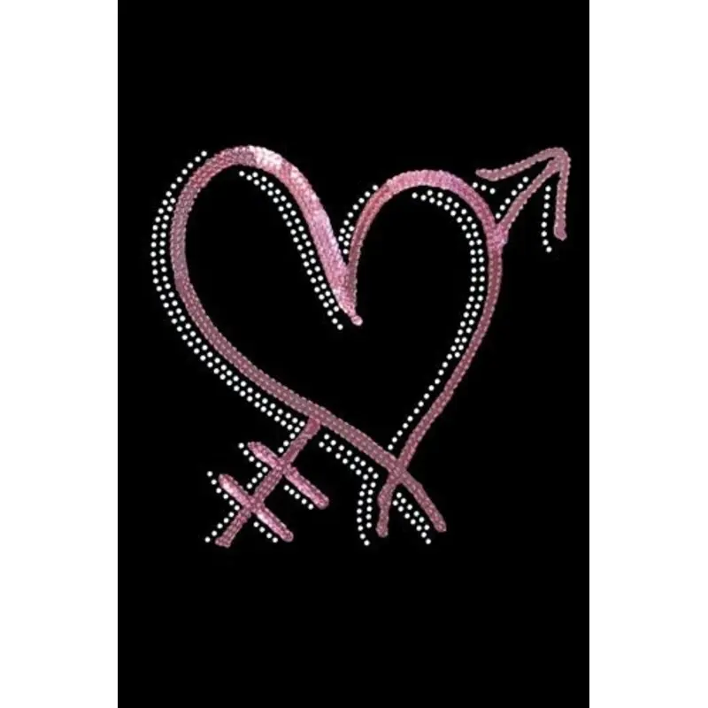 Pink Sequin Heart with Arrow Bandana- Many Colors