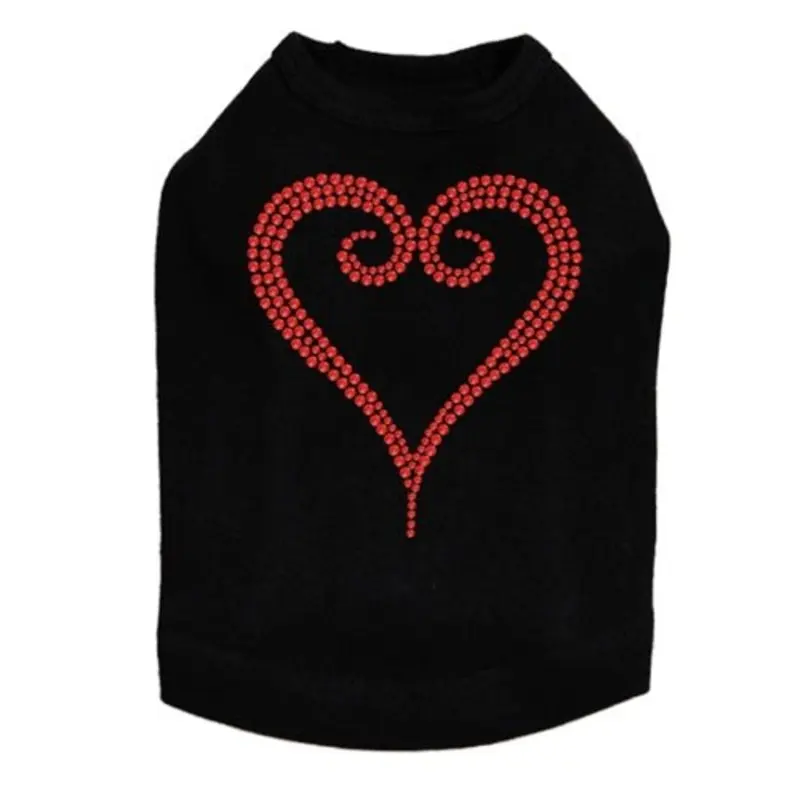 Red Rhinestone Heart Tank in Many Colors