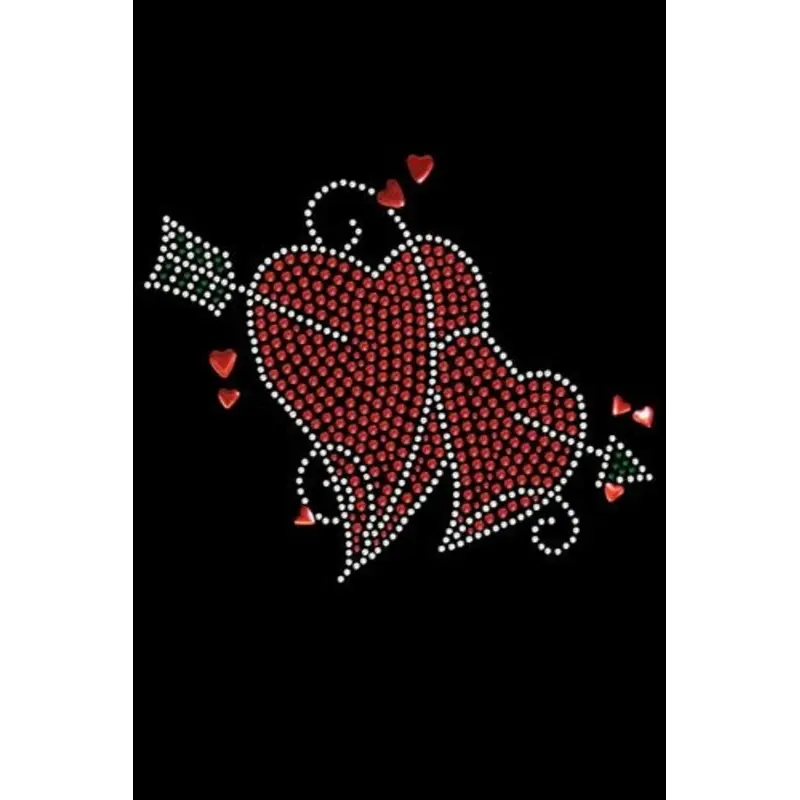 Red Rhinestone Hearts with Arrow Bandana- Many Colors