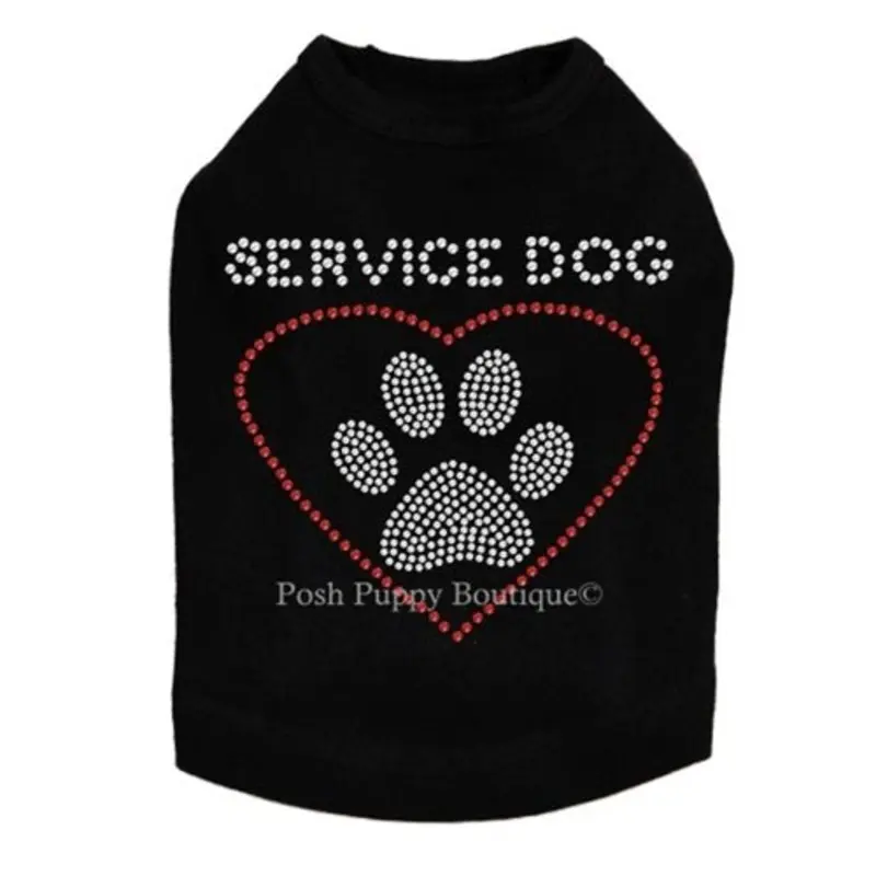 Service Dog Rhinestone Tank- Many Colors