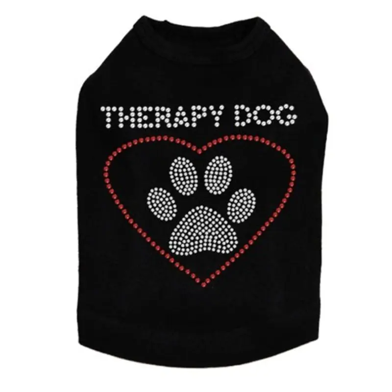 Therapy Dog Rhinestones Tank- Many Colors