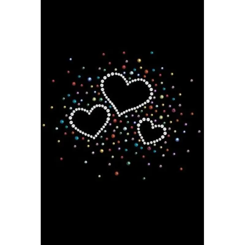 Three Hearts with Multicolored Studs Bandana- Many Colors