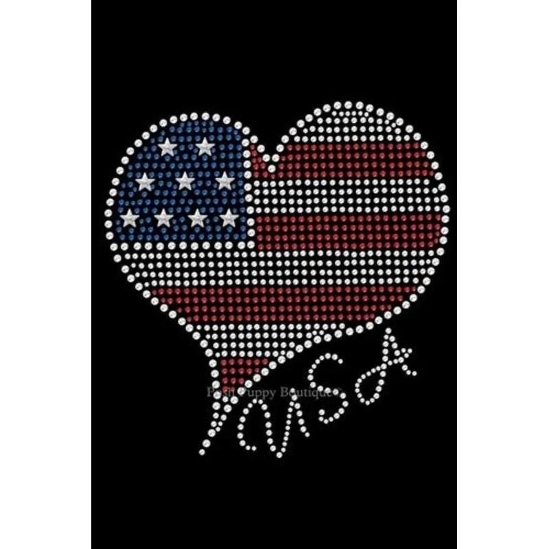 American Heart 3 Rhinestone Bandana- Many Colors