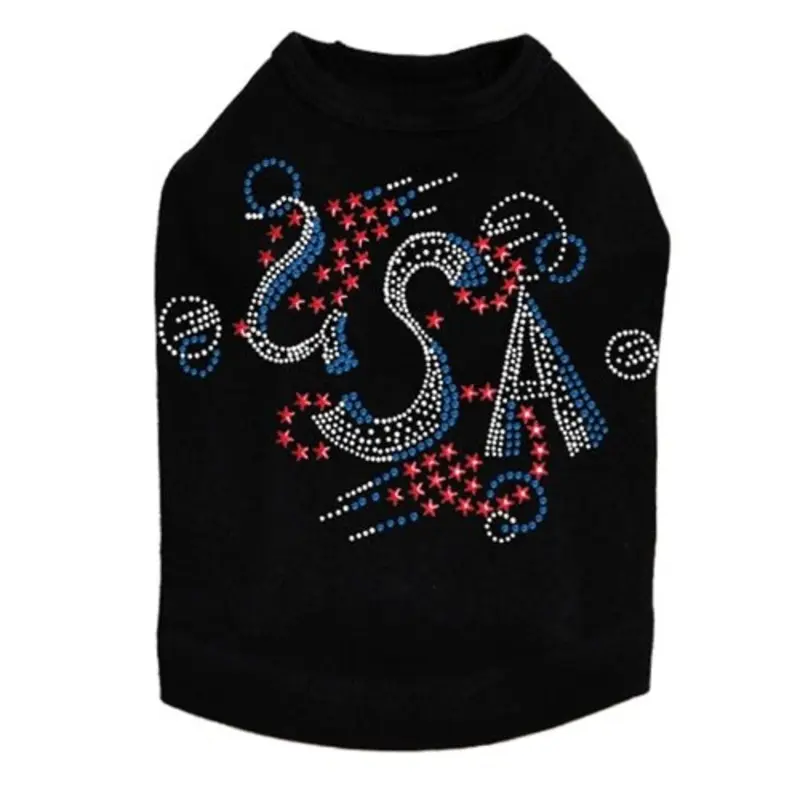 USA Large Rhinestone Tank - Many Colors