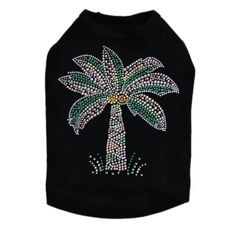 Coconut Tree Rhinestones Dog Tank- Many Colors
